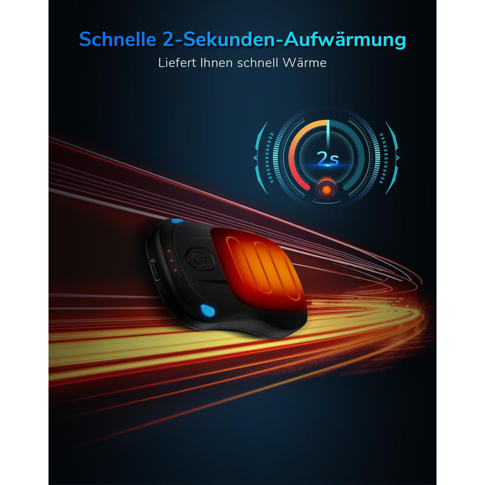 Електричний нагрівач для рук, перезаряджуваний, 2 шт. (чорний)