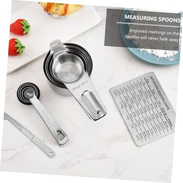 Mikinona 15St Measuring Spoon Conversion Chart Portable Rice Spoon Measuring Cup Baking Mini Shovel Measuring Cup Set Measuring Cups Set Kitchenware Multipurpose Shovel Stainless Steel Silver