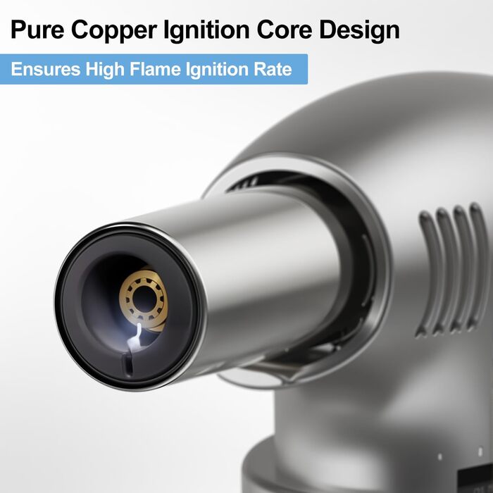 Пальник для крем-брюле Sondiko, газова плита для десертів, паяльник з блокуванням безпеки, срібно-чорний