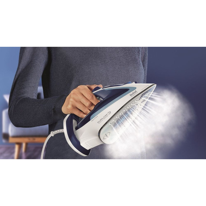 Парова праска Tefal FV5736E0, 2500 Вт, керамічна підошва, синя, 270 мл