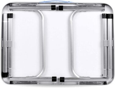 Складаний стіл для дітей 60 см, регульована висота, алюміній, для кемпінгу, саду, пікніка, грилю, подорожей (MDF стільниця, білий)