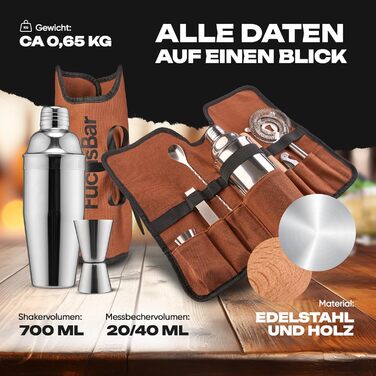 Premium 7-Piece Cocktail Shaker Set with Carrying Case & Recipe Cards - Complete Bar Accessory Set for Home & Travel