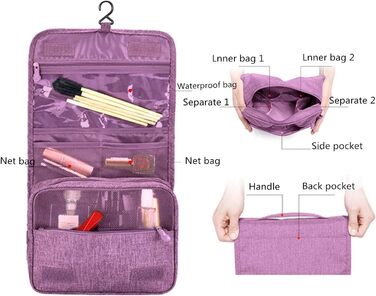 Сумка для туалетних аксесуарів | Розкладна дорожня сумочка з ручкою | Багатофункціональна косметичка, сумочка для душу для чоловіків та жінок (Зелена)