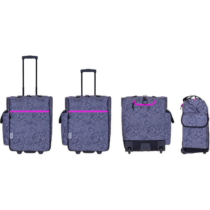 Alessandro Shopping Trolley Shopping Trolley (Gray Paisley Zip Purple)