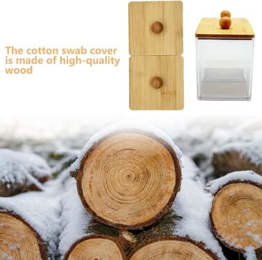 Набір для зберігання ватних паличок та дисків, чорний, акрил/бамбук, 3 шт.