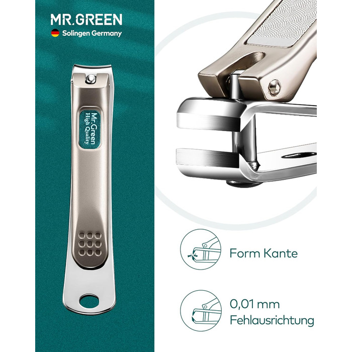 Набір для манікюру Mr. Green: 3 шт. кусачки для нігтів, пінцет, Solingen Edelstahl, шкіряний футляр