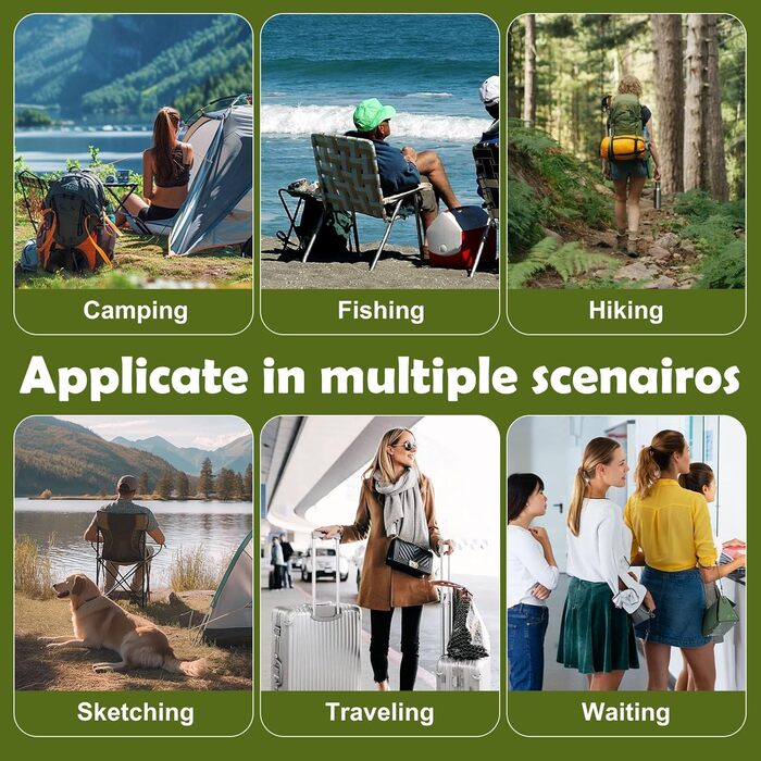 Складаний стільчик-підсвічник для кемпінгу та відпочинку на природі (чорний)