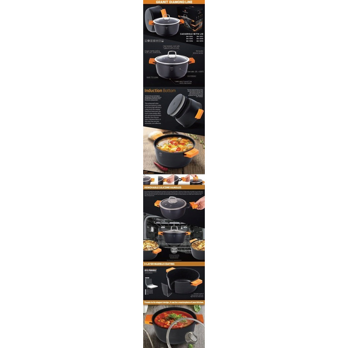 Каструля традиційна Berlinger Haus Granit Diamond, 2,2 л
