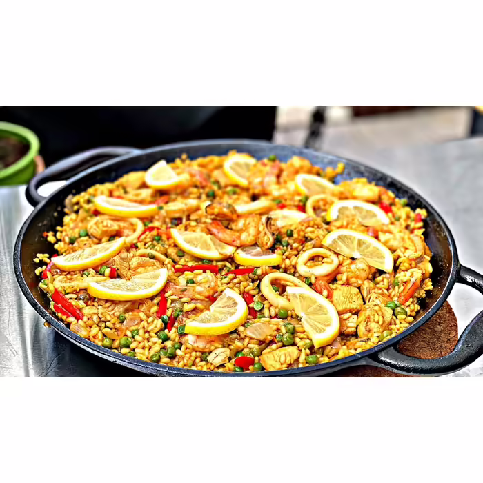 BBQ-Toro Traditional Paella Pan for 6 People | Ø 36 cm | Cast Iron Grill Pan with Handles | pre-seasoned - already seasoned | Paella pan for grill, gas stove, electric stove