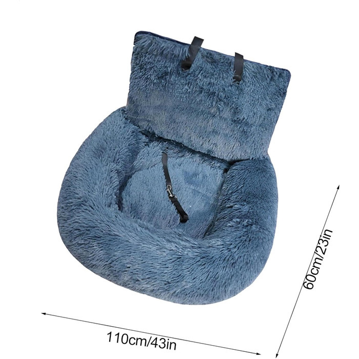 Автокрісло для собак, лежанка для собак у машину, авто лежанка для тварин, зручне автокрісло для собак різних розмірів (темно-сірий, великий)