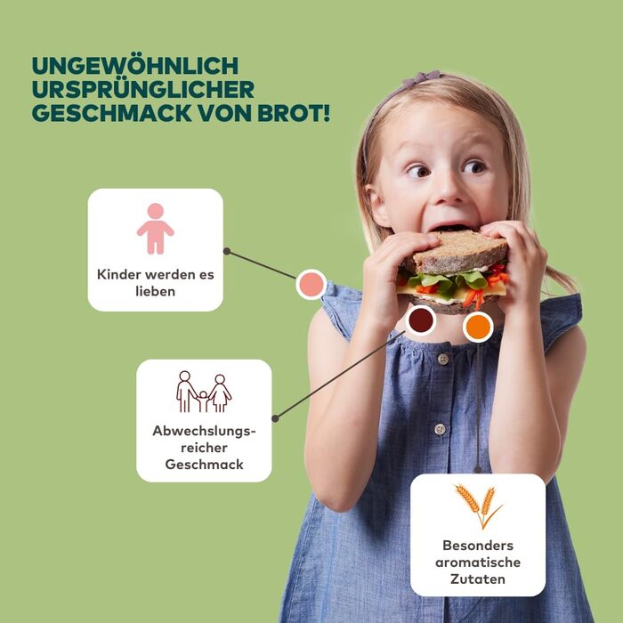 Brotrausch Bread Mix Introductory Package Bake Bread (3 x 400g) – includes bread tin, dough improvers & toppings - natural, vegan, with spelt & whole grain
