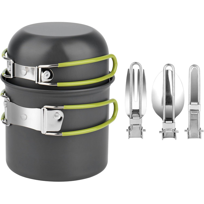 Набір посуду для кемпінгу з алюмінію, туристичний посуд, набір для пікніка та походів