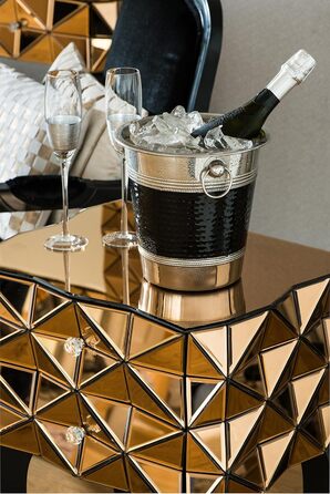 Охолоджувач для шампанського Premier Housewares 0507784 з гофрованим чорним обідком, нержавіюча сталь