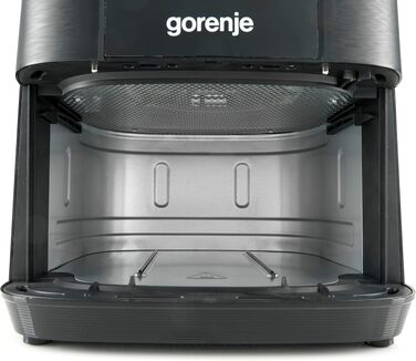 Аерофритюрниця Gorenje AF1350DWB, 1350 Вт, чаша 5.4 л з вікном, 8 автоматичних програм, антипригарне покриття, LED-дисплей, чорна