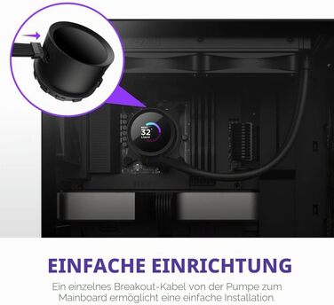 Рідинне охолодження процесора NZXT Kraken 280 RGB, 280мм, з LCD-дисплеєм, чорний