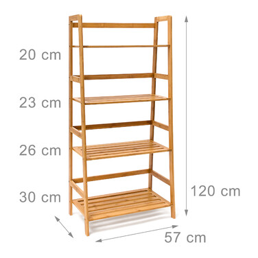 Relaxdays Bamboo Bookshelf