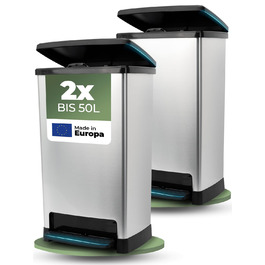 Novaliv Відро для сміття 50л з педальним механізмом та м'яким закриттям - стабільне відро з кришкою для кухні та інших приміщень