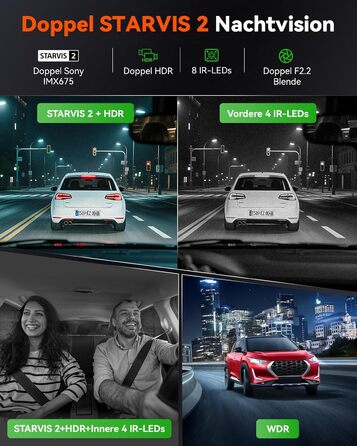 Панорамний відеореєстратор VANTRUE E360 Plus 5.2K Dual STARVIS 2 HDR 360°, з сенсорним екраном 1.54