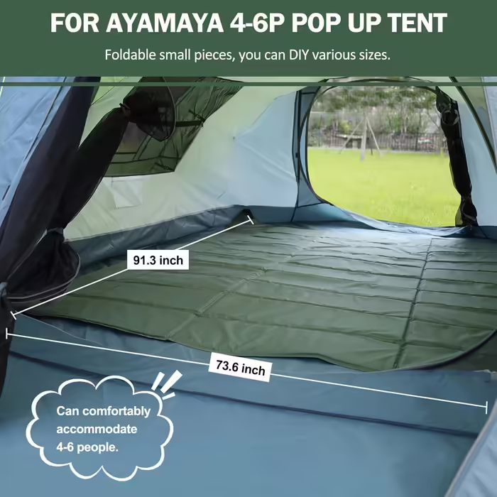 AYAMAYA Tent 4-6 People Waterproof, Pop-up Tents Family Tent [5 Windows] Huge Camping Tent Double-walled Throw Tent Shelter 6-Person Tent with Vestibule for Outdoor Sports, Picnic, Hiking, Travel