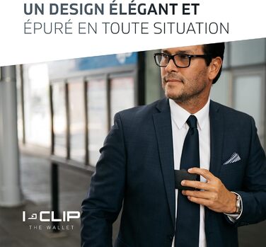 I-CLIP Titan Ultra-Light Credit Card Holder with Interchangeable Money Clip - Titan Card Holder - Genuine Leather Slim Wallet - Satin Titanium Blue Pure Blue