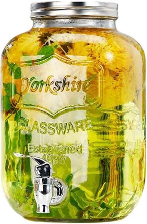 Drink Dispensers for Parties, Leakproof Beverage Dispenser Spigot, Food Grade, Transparent, Iced Beverage Jugs, Party Hosting Accessories for Lemon, Sangria, and Drinks