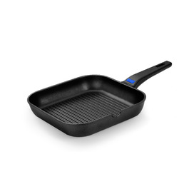 Grill Monix Solid+ 24 см з антипригарним покриттям, алюмінієвий литий гриль для м'яса та овочів