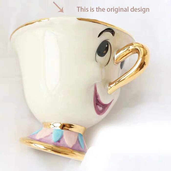 Taurus Beauty and the Best Teaservice Mrs Potts Teapot and Chip Mug Sculpture Ceramic Teaservice Figurine (Set of 4)