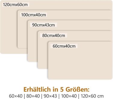 Підкладка на стіл Zindoo XL 100x40 см Бежева - захист від подряпин, килимок для миші, водостійка, довговічна