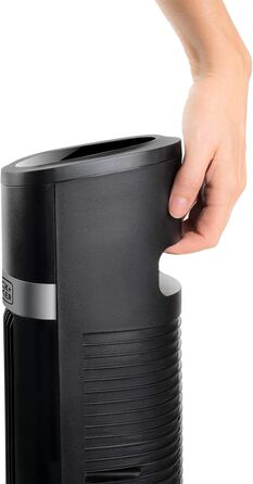 Турбовентилятор Black+Decker BXEFT50E 102 см, 45 Вт, 4 швидкості, з регулюванням, таймер 15 год, пульт ДУ, 3 режими, тихий, з ручкою, стабільний, чорний