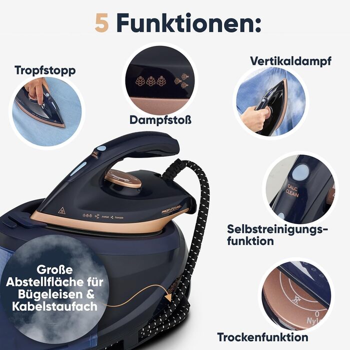 Станція парогенератора ProfiCare® PC DBS 3127 з керамічною підошвою Superglide, 2400W, 150 г/хв, 4 Bar, до 80 хв безперервної роботи