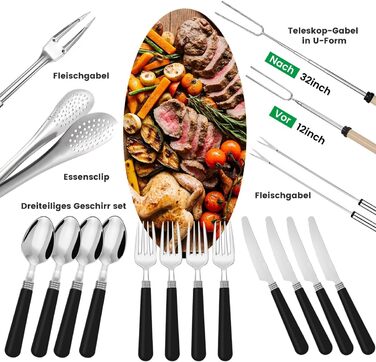 Набір кухонного посуду Berglander 27 предметів: для кемпінгу, пікніків та грилю