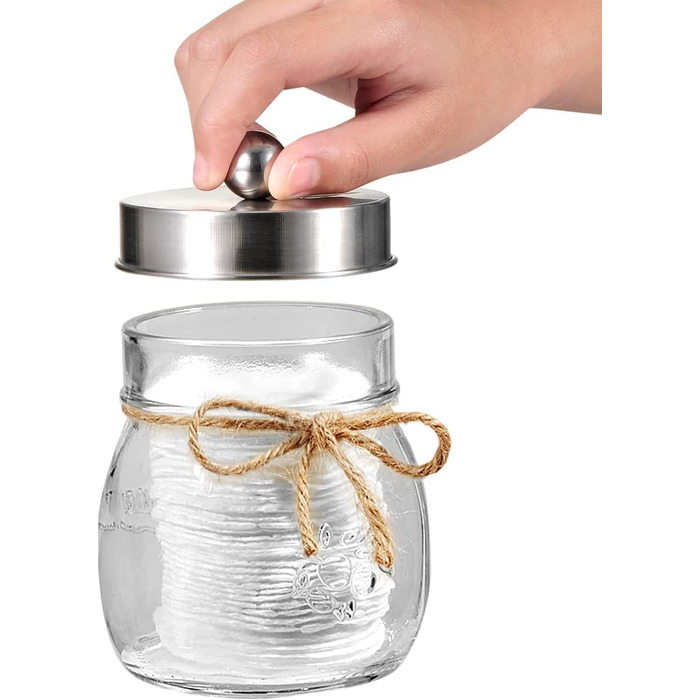 Mason Jar Bathroom Accessories Set, 4 Piece, Foaming Soap Dispenser & 2 Qtip Holders & Toothbrush Holder, Rustic Farmhouse Decor, Apothecary Glass, Countryside Countertop (Black) (Luxurious, Rustic, Brushed Nickel)