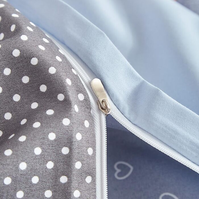 Набір постільної білизни з мармуровим малюнком 200x200, 3 частини: простирадло, 2 наволочки 80x80, мікрофібра, з блискавкою (блакитний трикутник, крапка)