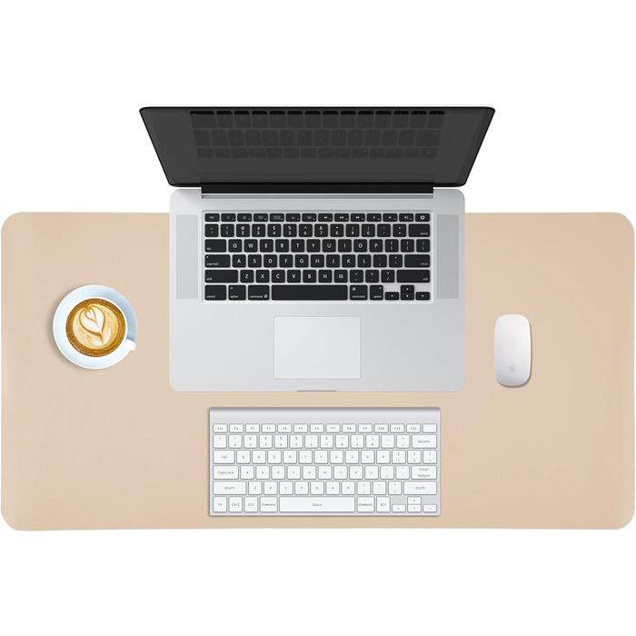 PINKCAT Килимок для миші та захист столу 80x40 см, PU-шкіра, двосторонній, зелено-блакитний (бежевий)