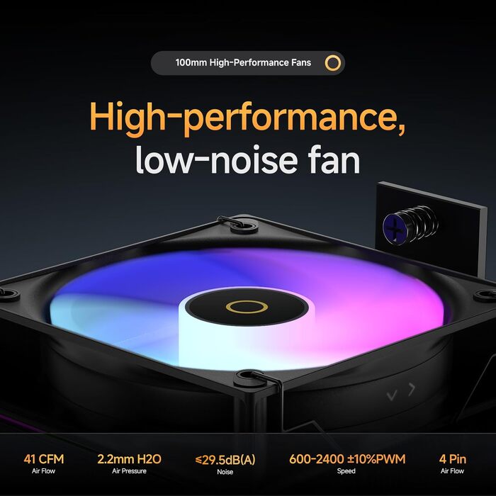 Кулер для CPU Gamma A40 BK ARGB з 4 тепловими трубками, 100мм PWM вентилятор, сумісний з Intel LGA 115X/1200/1700/1851 та AMD AM4/AM5