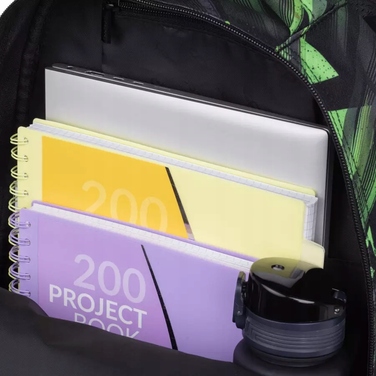 Багатовідсіковий шкільний рюкзак CoolPack, чорний з зеленим, 28 л