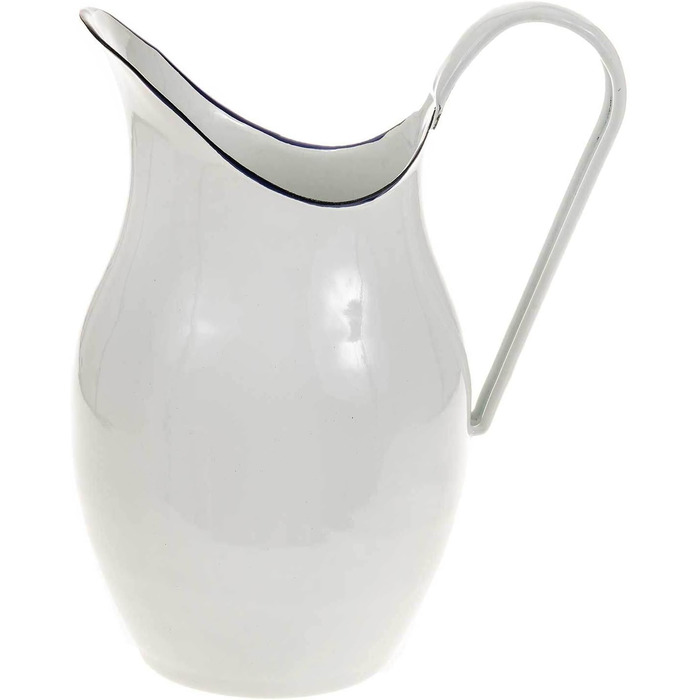 Large enamel jug, enamel can, water jug, water can, vintage shabby chic blue