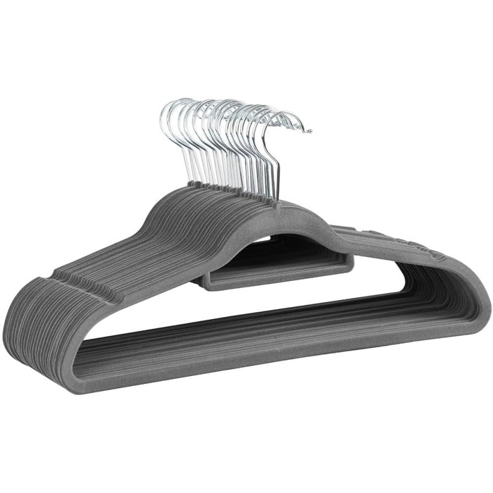 Yaheetech Clothes Hangers 100 Pack Hangers Suit Hangers Velvet Wardrobe Hangers Non-Slip Jacket Hangers Space-Saving with Bar