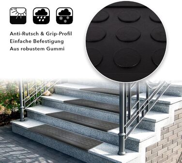 Rubber Threshold Mats with Beveled Edge - Non-Slip, Indoor/Outdoor - 5 Piece Set