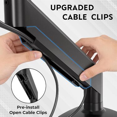 Підставка для монітора BONTEC для 2 моніторів, 14-34 дюйми, газліфт, VESA 75/100, регульована, поворотна, 360°, ергономічна, з кабелеуправлінням, для дому/офісу та геймінгу