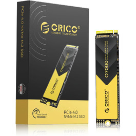 ORICO NVMe SSD 1TB PCIe 4.0 M.2 2280 Внутрішній SSD з радіатором для ПК та ноутбуків (7000 MB/s чтение, 6500 MB/s запись)
