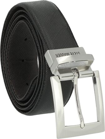 Чоловічий шкіряний ремінь Steve Madden (1 шт.) чорний/коричневий, Saffiano