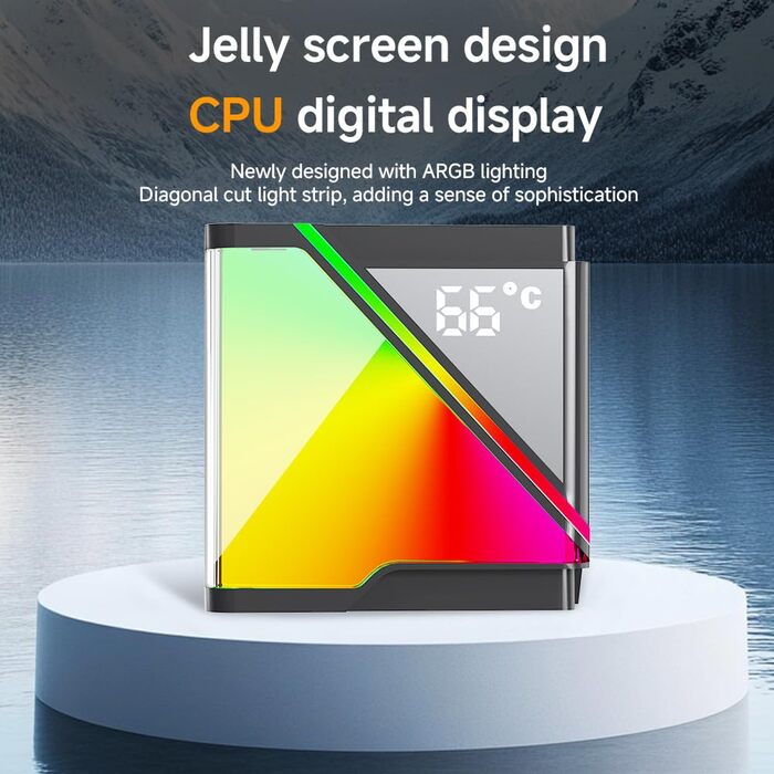 Jungle Leopard ProFlow AIO: 240мм водяне охолодження з LCD екраном, ARGB вентилятор, підтримка AM4/AM5/LGA1851/1700 (Чорний)