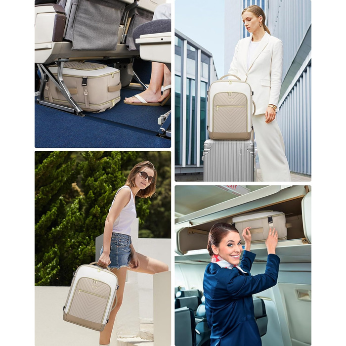 Рюкзак LOVEVOOK для жінок, 40л, ручна поклажа, для ноутбука 18 дюймів, водонепроникний, для подорожей, бізнесу, сумка-дуфіль, набір ручної поклажі, бежевий, хакі