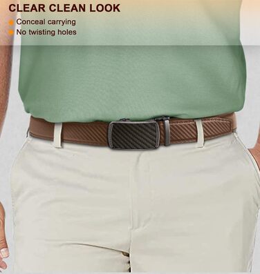 Чоловічий шкіряний ремінь BULLIANT з автоматичною застібкою, ширина 35 мм, регульований розмір 110 см (30'-36' талії)