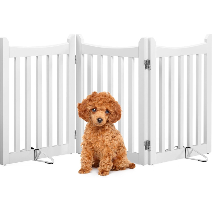 Захисне огорожа для собак Yaheetech, 60,5 x 151,5 см, 3 панелі, біла