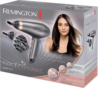 Випрямляч для волосся Remington S8593 Keratin Protect з датчиком захисту від перегріву, кератин-керамічне покриття з мигдалевою олією, цифровий дисплей, 160-230°C