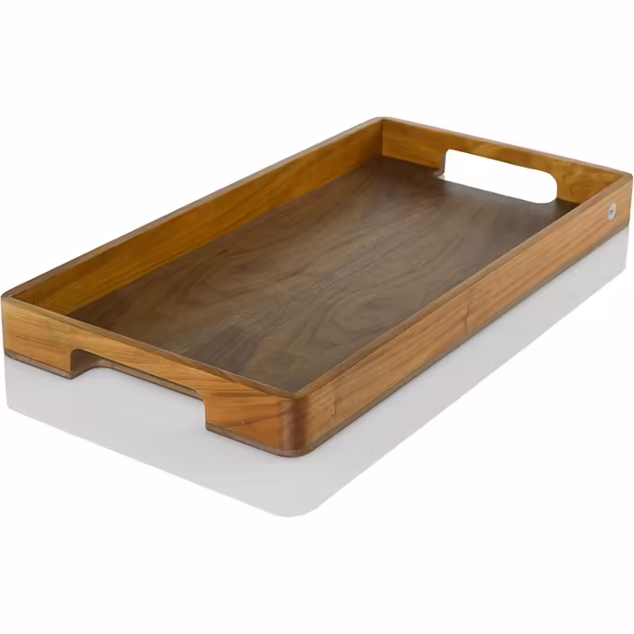 Ad Hoc Serving Tray Serve Smart | large wooden tray | serving tray with handle made of high-quality acacia wood (walnut veneer base) | serving platter 56x30cm | no bamboo