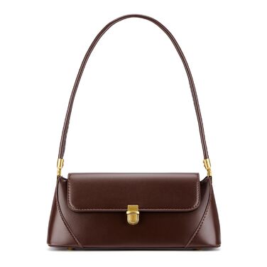 Жіноча сумка-клатч вінтажний стиль, коричнева екошкіра з пряжкою – ретро сумочка через плече