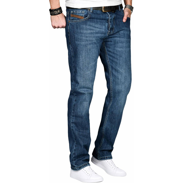 Чоловічі джинси Alessandro Salvarini Comfort Fit прямого крою, середній блакитний, 38W/32L